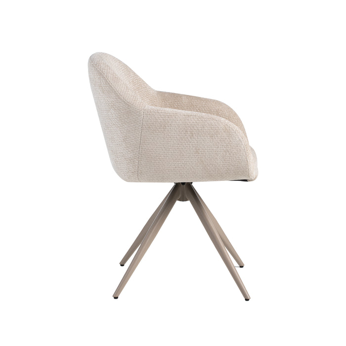 Eetkamerstoel Fiby - Naturel - Elite - Taupe Metalen Frame-Eetkamerstoelen-LABEL51
