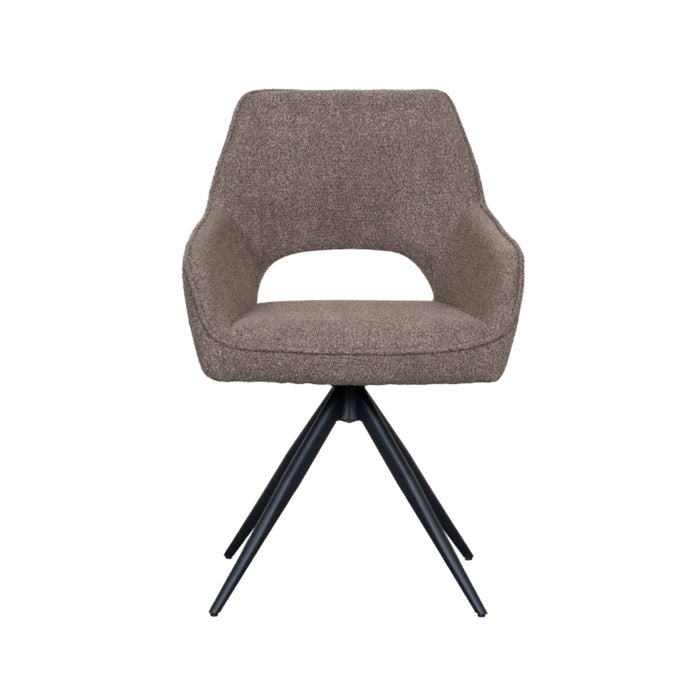 LABEL51 Eetkamerstoel Finley - Bruin - Boucle - Draaibaar-Eetkamerstoelen-LABEL51