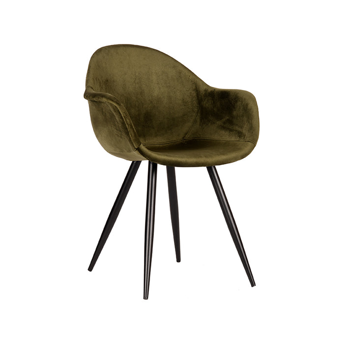 LABEL51 Eetkamerstoel Forli Army Fluweel 60x58x83 cm-Eetkamerstoelen-LABEL51