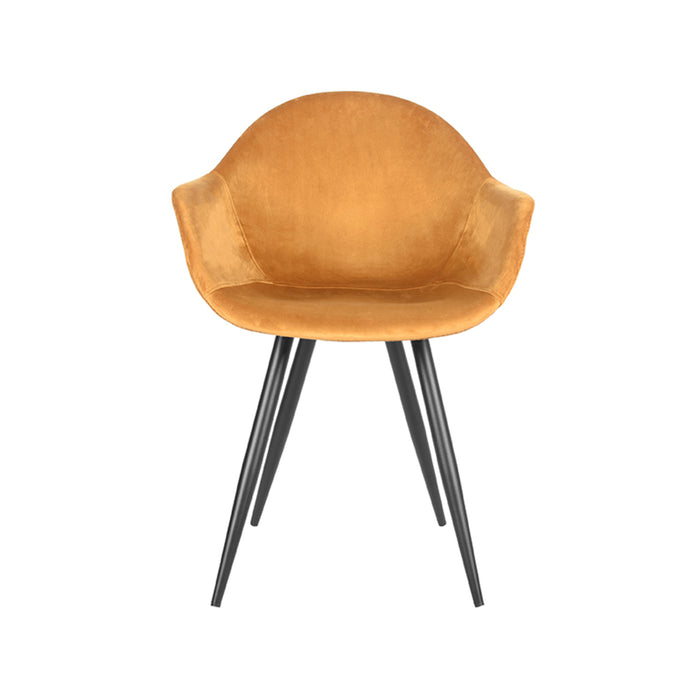 LABEL51 Eetkamerstoel Forli Oker Fluweel 60x58x83 cm-Eetkamerstoelen-LABEL51