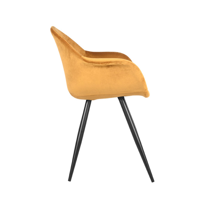 LABEL51 Eetkamerstoel Forli Oker Fluweel 60x58x83 cm-Eetkamerstoelen-LABEL51