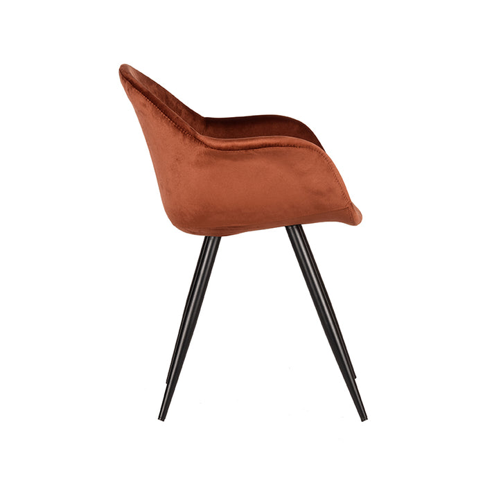 LABEL51 Eetkamerstoel Forli Rust Fluweel 60x58x83 cm-Eetkamerstoelen-LABEL51