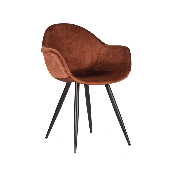 LABEL51 Eetkamerstoel Forli Rust Fluweel 60x58x83 cm-Eetkamerstoelen-LABEL51