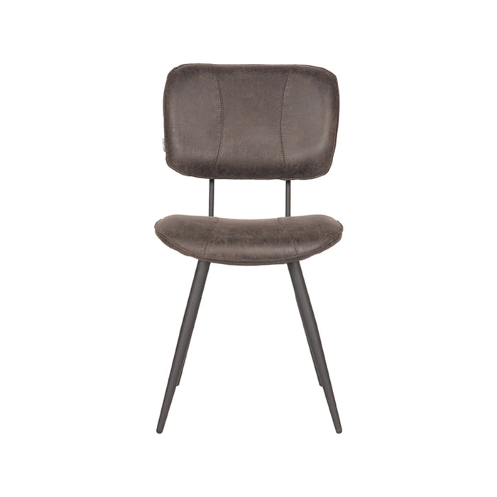 LABEL51 Eetkamerstoel Fos Antraciet Leder 49x60x87 cm-Eetkamerstoelen-LABEL51