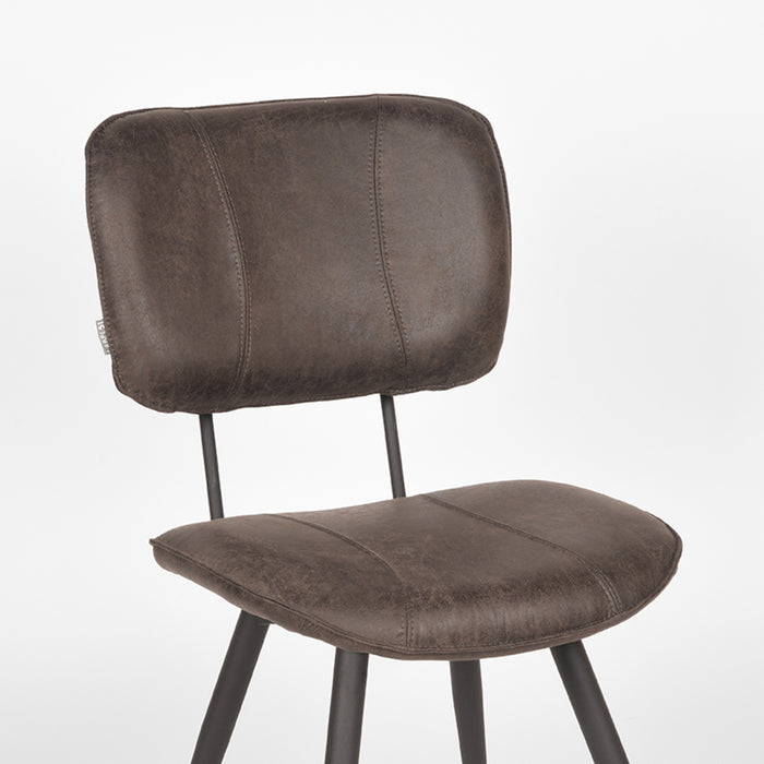 LABEL51 Eetkamerstoel Fos - Antraciet - Leder-Eetkamerstoelen-LABEL51