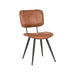 LABEL51 Eetkamerstoel Fos Cognac Leder Zwart Metalen Frame 49x60x87 cm-Eetkamerstoelen-LABEL51