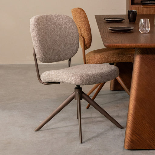 LABEL51 Eetkamerstoel Geneva - Mushroom - Royal Boucle - Brons-Eetkamerstoelen-LABEL51