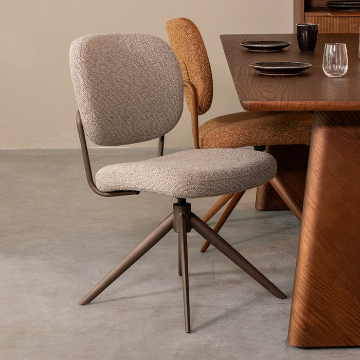 LABEL51 Eetkamerstoel Geneva - Mushroom - Royal Boucle - Brons-Eetkamerstoelen-LABEL51