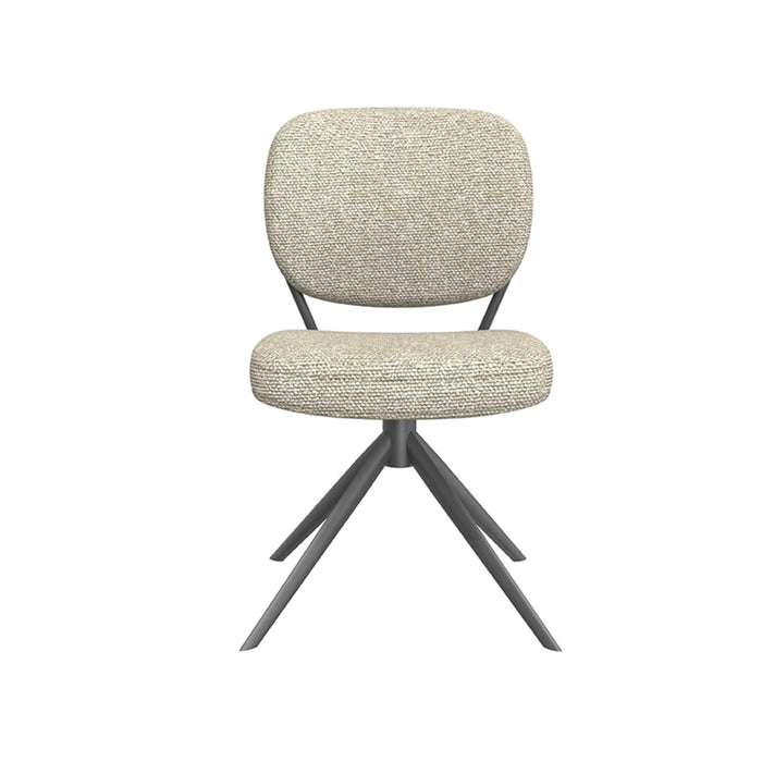 LABEL51 Eetkamerstoel Geneva - Naturel - Boucle - Black Frame-Eetkamerstoelen-LABEL51