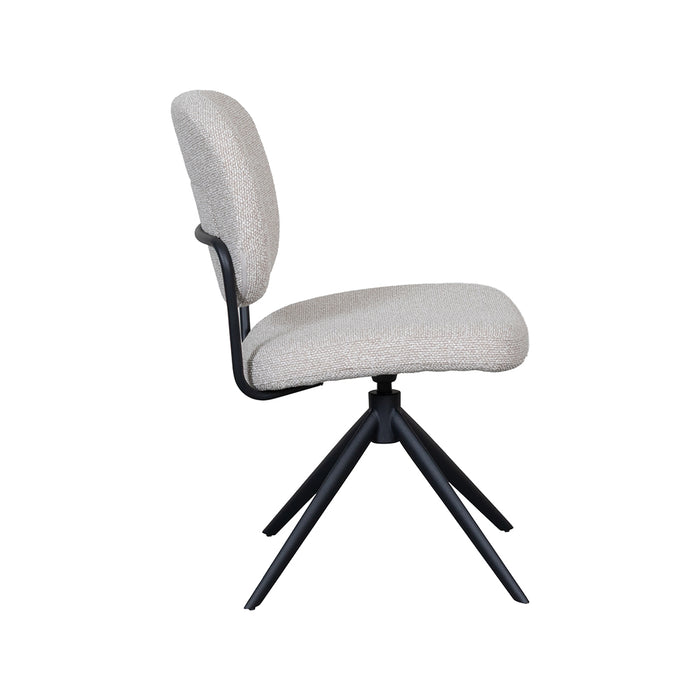 LABEL51 Dining Chair Geneva Natural Royal Boucle Swivel 49x63x90 cm