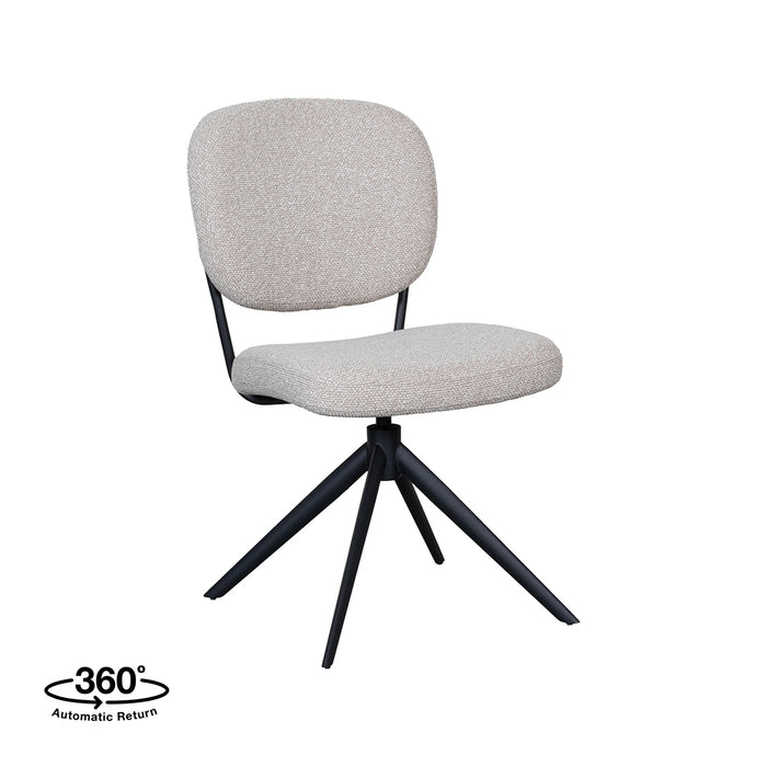 LABEL51 Dining Chair Geneva Natural Royal Boucle Swivel 49x63x90 cm