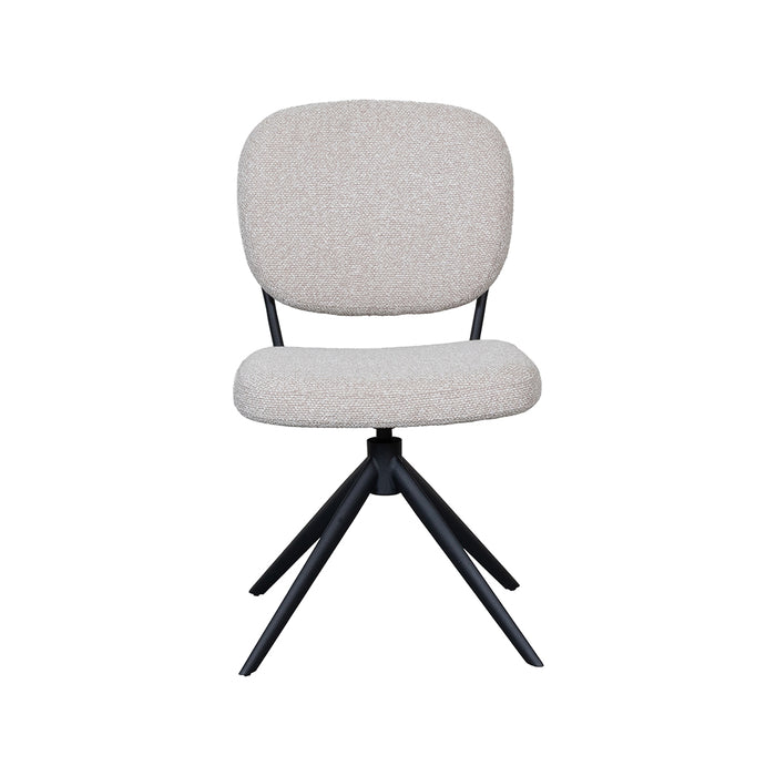 LABEL51 Dining Chair Geneva Natural Royal Boucle Swivel 49x63x90 cm