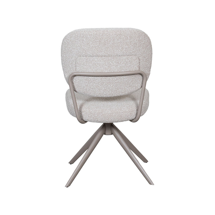 LABEL51 Eetkamerstoel Geneva naturel Royal boucle taupe metalen
