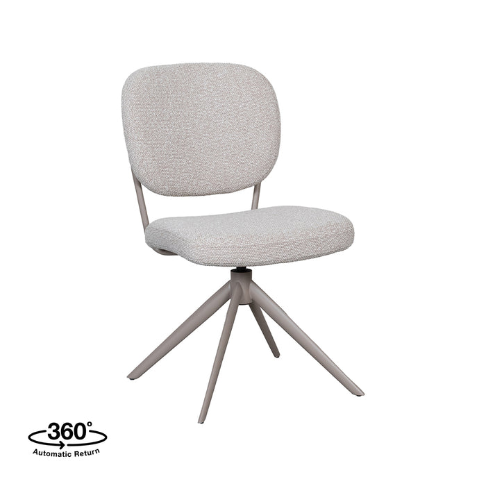 LABEL51 Eetkamerstoel Geneva naturel Royal boucle taupe metalen