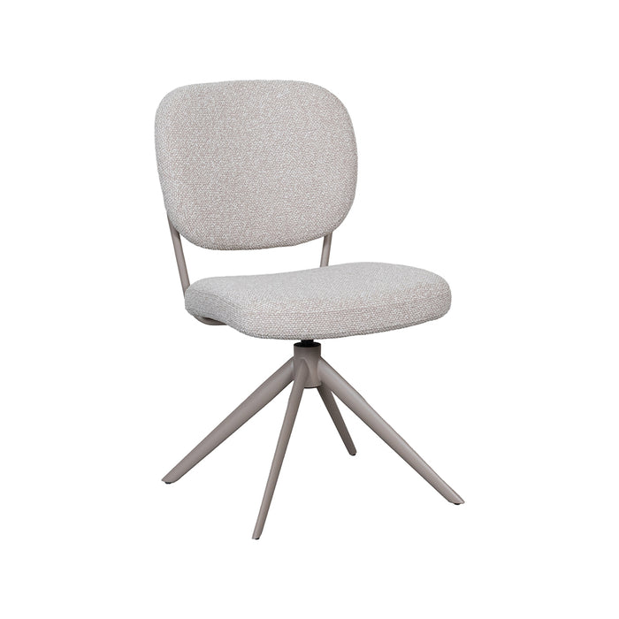 LABEL51 Eetkamerstoel Geneva naturel Royal boucle taupe metalen