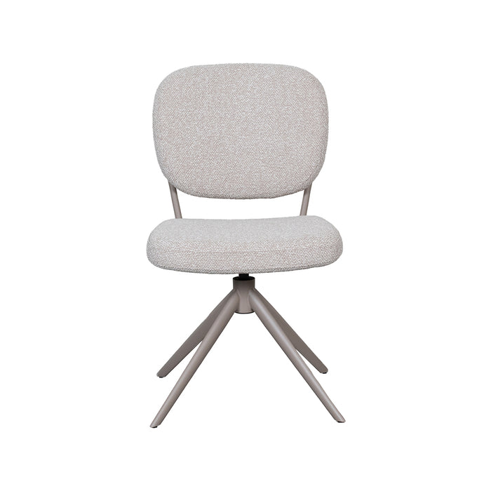 LABEL51 Eetkamerstoel Geneva naturel Royal boucle taupe metalen