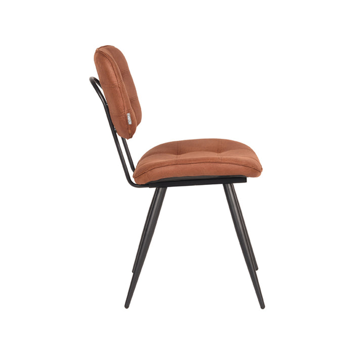 LABEL51 Eetkamerstoel Gus Cognac Microvezel 49x60x87 cm-Eetkamerstoelen-LABEL51