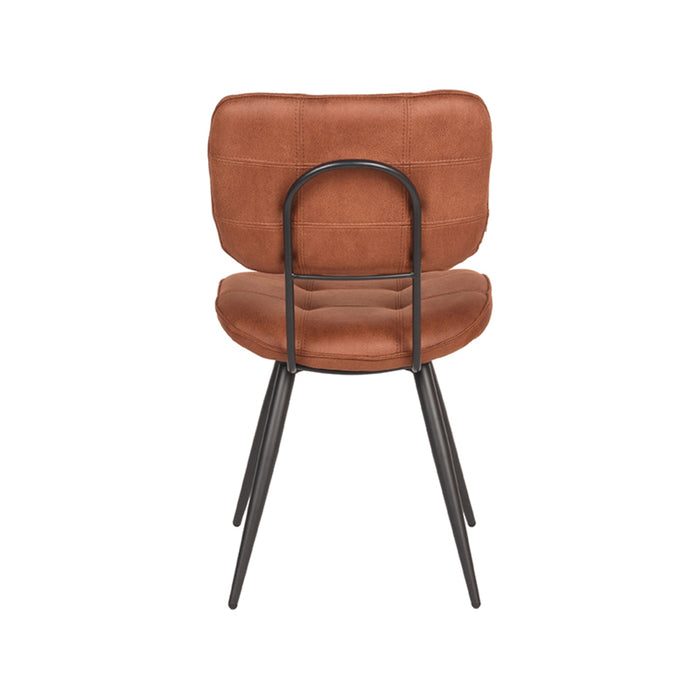 LABEL51 Eetkamerstoel Gus Cognac Microvezel 49x60x87 cm-Eetkamerstoelen-LABEL51