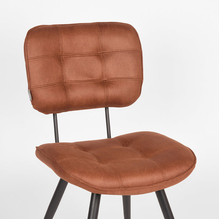LABEL51 Eetkamerstoel Gus Cognac Microvezel 49x60x87 cm-Eetkamerstoelen-LABEL51
