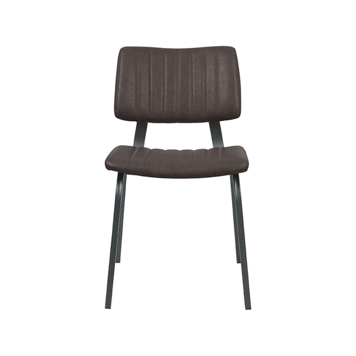 LABEL51 Eetkamerstoel Gusto - Donkerbruin - PU-Leder - Black Frame-Eetkamerstoelen-LABEL51