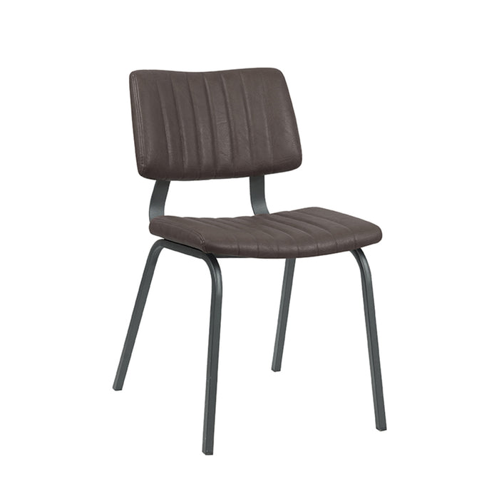 LABEL51 Eetkamerstoel Gusto - Donkerbruin - PU-Leder - Black Frame-Eetkamerstoelen-LABEL51