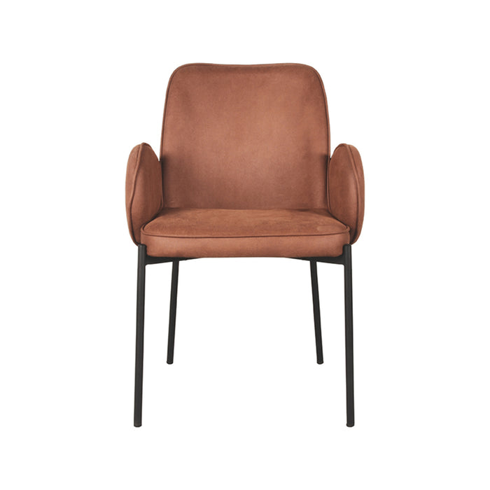 LABEL51 Eetkamerstoel Jari - Cognac - Microvezel-Eetkamerstoelen-LABEL51