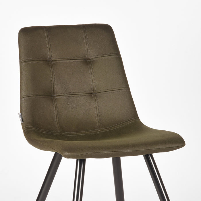 LABEL51 Eetkamerstoel Jay Army Microvezel 45x56x84 cm-Eetkamerstoelen-LABEL51
