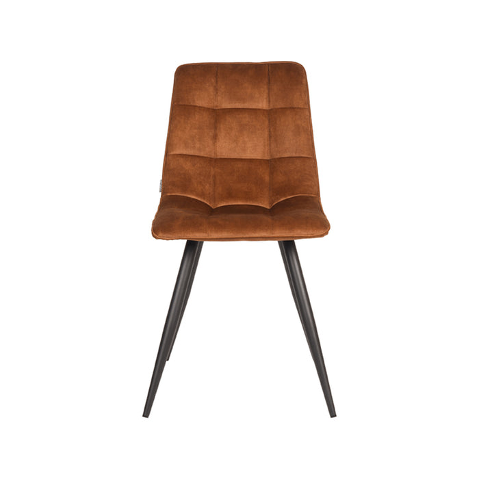 LABEL51 Eetkamerstoel Jelt - Oker - Velours - Zwart Metalen Frame-Eetkamerstoelen-LABEL51