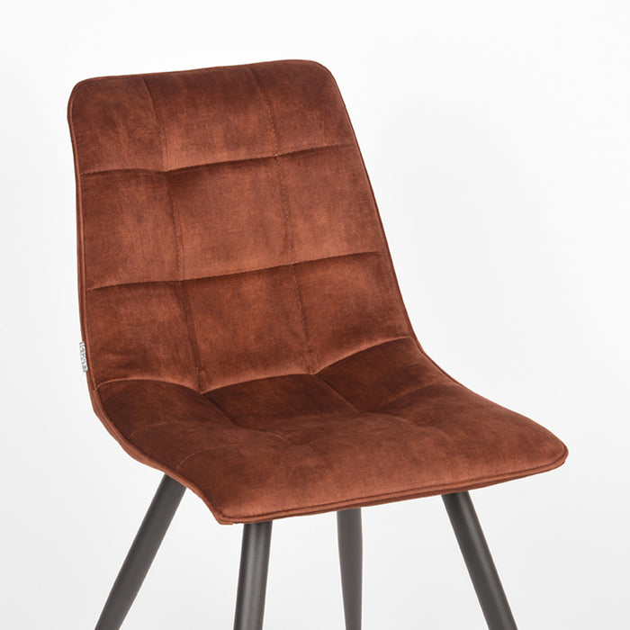 LABEL51 Eetkamerstoel Jelt - Rust - Velours - Zwart Metalen Frame-Eetkamerstoelen-LABEL51