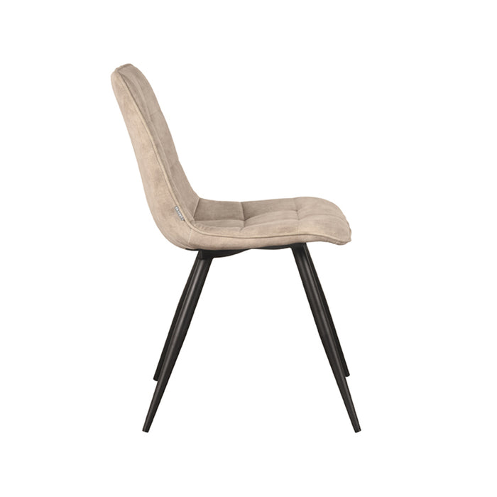 LABEL51 Eetkamerstoel Jelt - Zand - Velours - Zwart Metalen Frame-Eetkamerstoelen-LABEL51