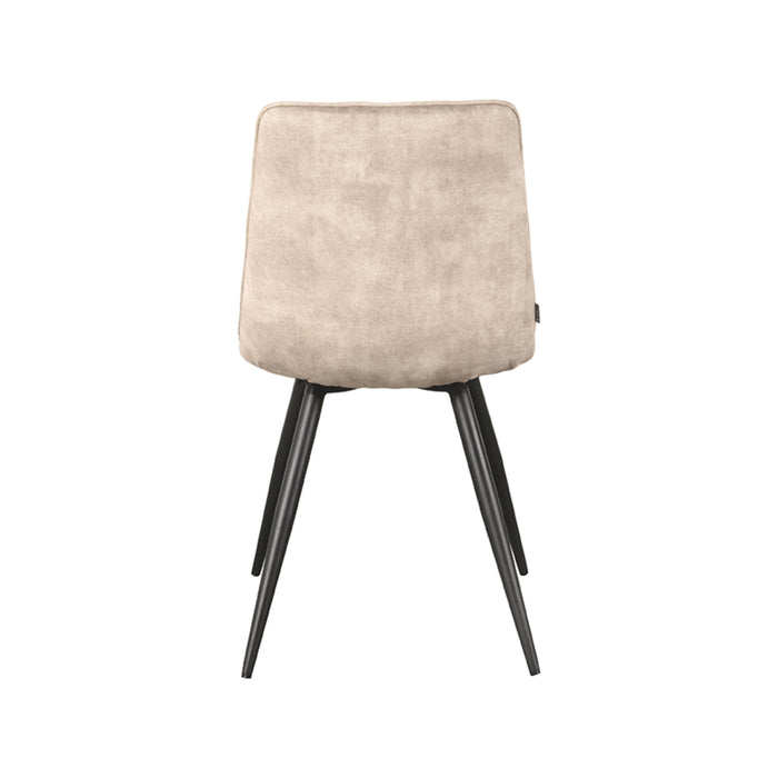 LABEL51 Eetkamerstoel Jelt - Zand - Velours - Zwart Metalen Frame-Eetkamerstoelen-LABEL51