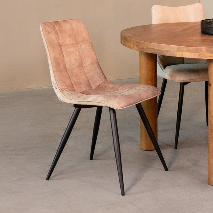 LABEL51 Eetkamerstoel Jelt - Zand - Velours - Zwart Metalen Frame-Eetkamerstoelen-LABEL51