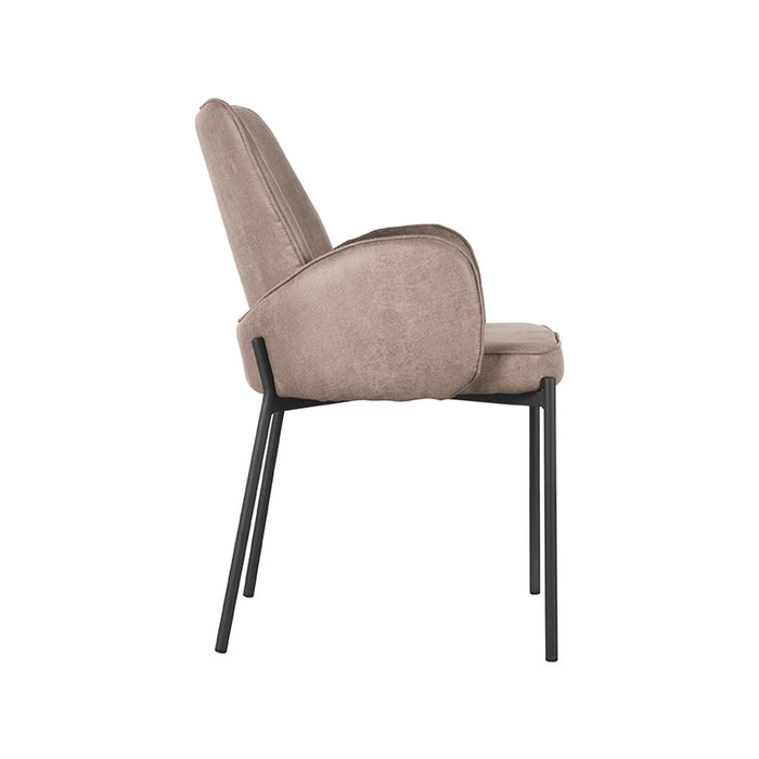 LABEL51 Eetkamerstoel Joni Taupe Micro Suede 55x60x86 cm-Eetkamerstoelen-LABEL51