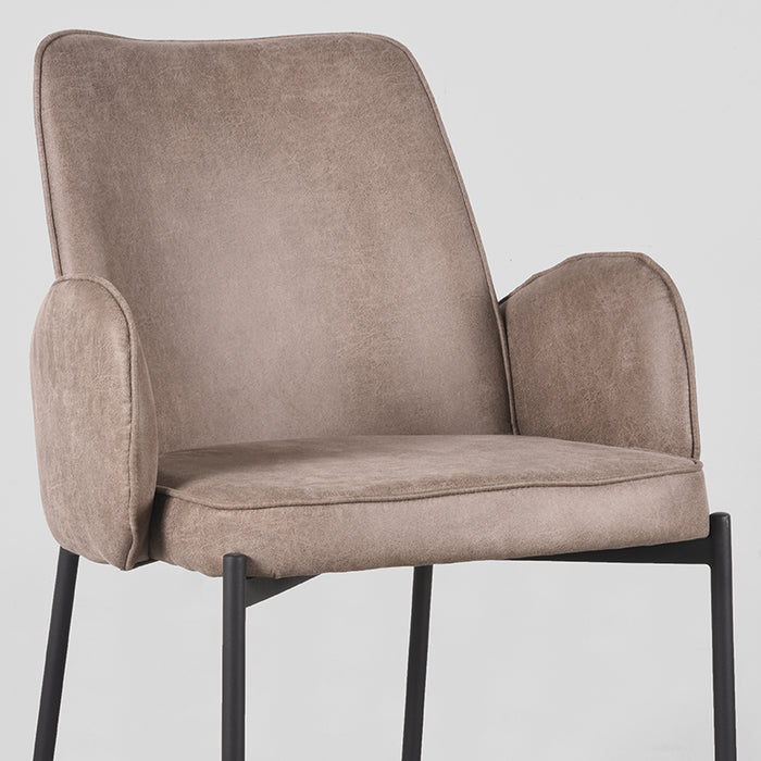 LABEL51 Eetkamerstoel Joni Taupe Micro Suede 55x60x86 cm-Eetkamerstoelen-LABEL51