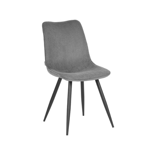LABEL51 Eetkamerstoel Jort - Donkergrijs - Ribcord - Black Frame-Eetkamerstoelen-LABEL51