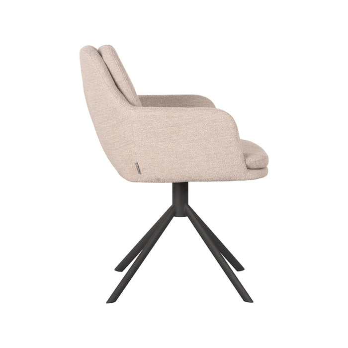 LABEL51 Eetkamerstoel Joy - Naturel - Boucle - Draaibaar-Eetkamerstoelen-LABEL51