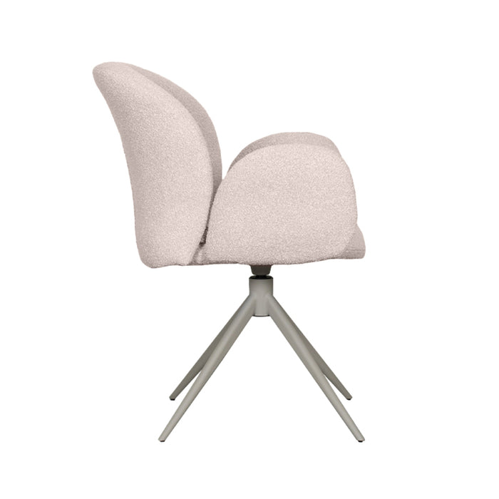 Esszimmerstuhl Kimball - Natur - Bouclé - Taupe Metallrahmen