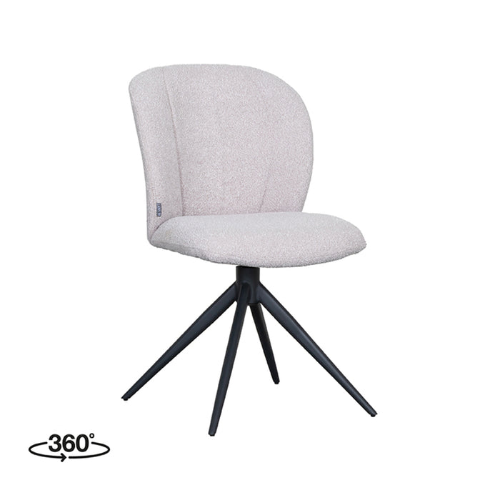 LABEL51 Eetkamerstoel Kimo - Naturel - Boucle - Draaibaar-Eetkamerstoelen-LABEL51