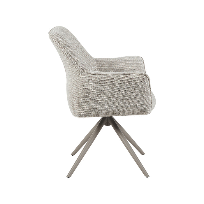 Eetkamerstoel Kimora - Naturel - Royal Boucle - Taupe Metalen...-Eetkamerstoelen-LABEL51