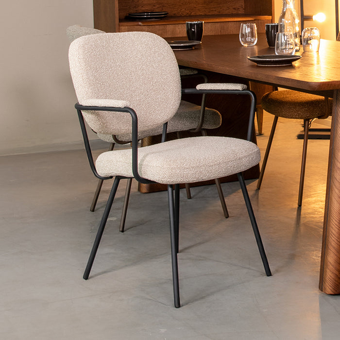 LABEL51 Eetkamerstoel Lausanne - Naturel - Royal Boucle-Eetkamerstoelen-LABEL51