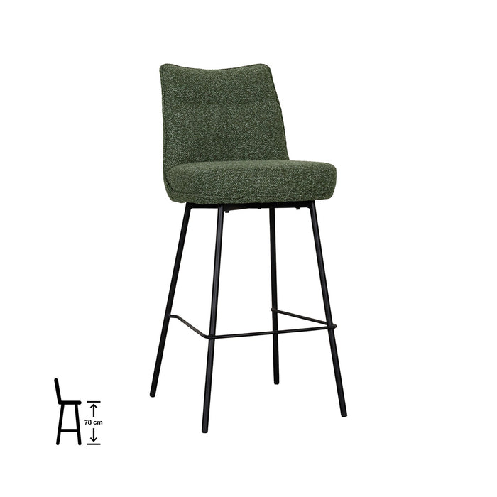 LABEL51 Eetkamerstoel Lennon Forest Royal boucle hoog 46x55x107 cm