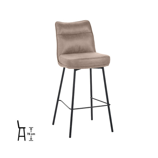 LABEL51 Eetkamerstoel Lennon - Taupe - Micro Suede - Zithoogte 78-Barkrukken-LABEL51