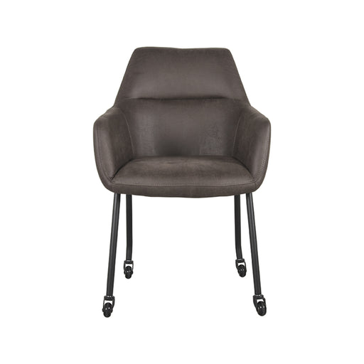 LABEL51 Eetkamerstoel Lenny - Antraciet - Micro Suede-Eetkamerstoelen-LABEL51