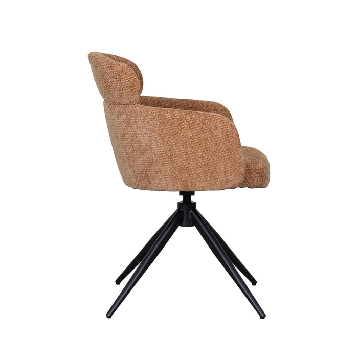 LABEL51 Dining Chair Levi Cognac Elite Black Metal Frame 56x60x80 cm