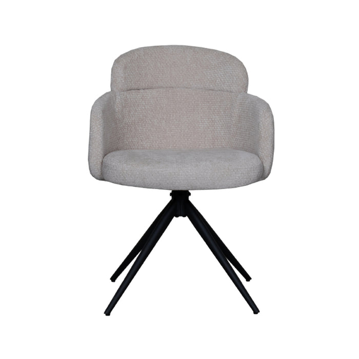 LABEL51 Eetkamerstoel Levi - Naturel - Elite - Black Frame - Draaibaar-Eetkamerstoelen-LABEL51