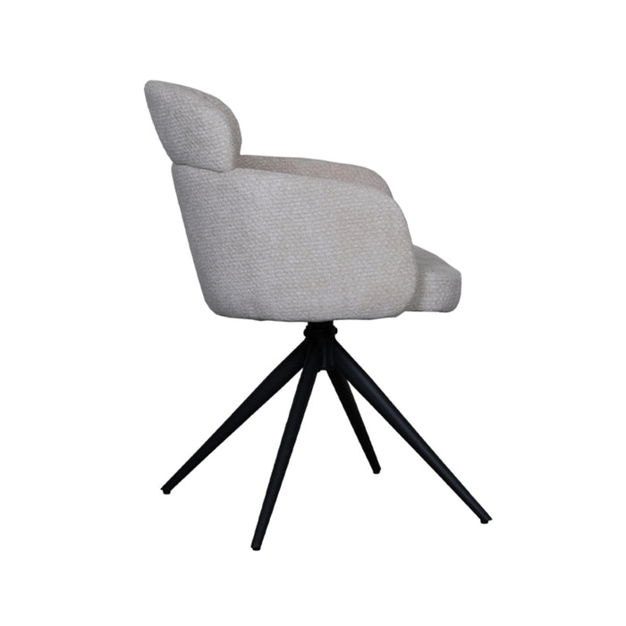 LABEL51 Eetkamerstoel Levi - Naturel - Elite - Black Frame - Draaibaar-Eetkamerstoelen-LABEL51