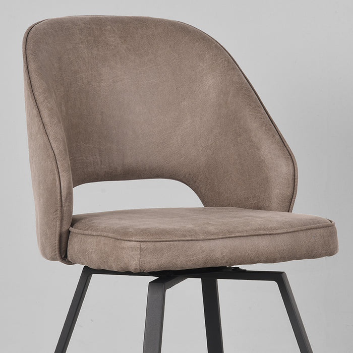 LABEL51 Eetkamerstoel Lewis Taupe Draaibaar 52x58x84 cm-Eetkamerstoelen-LABEL51