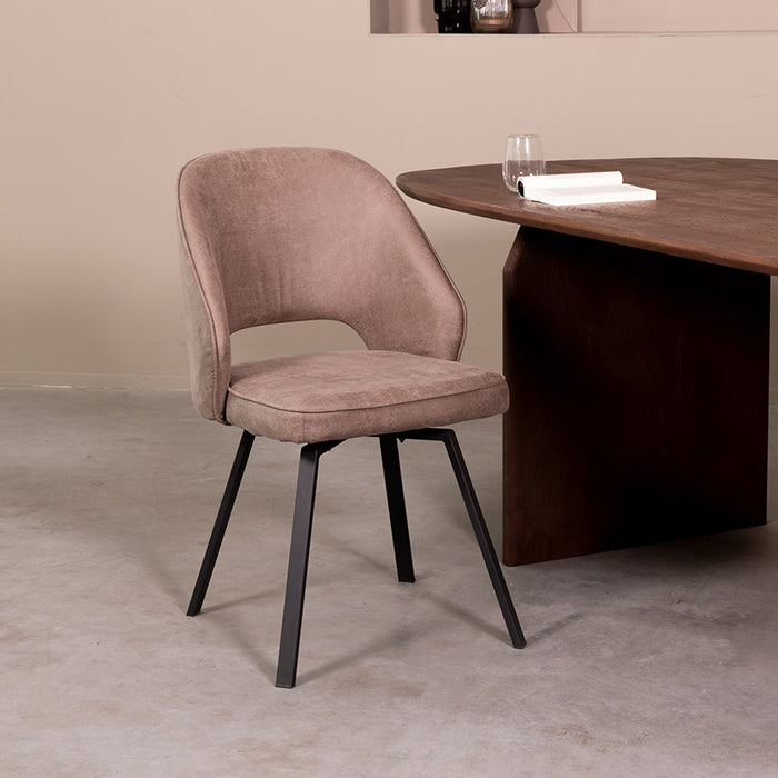 LABEL51 Eetkamerstoel Lewis Taupe Draaibaar 52x58x84 cm-Eetkamerstoelen-LABEL51