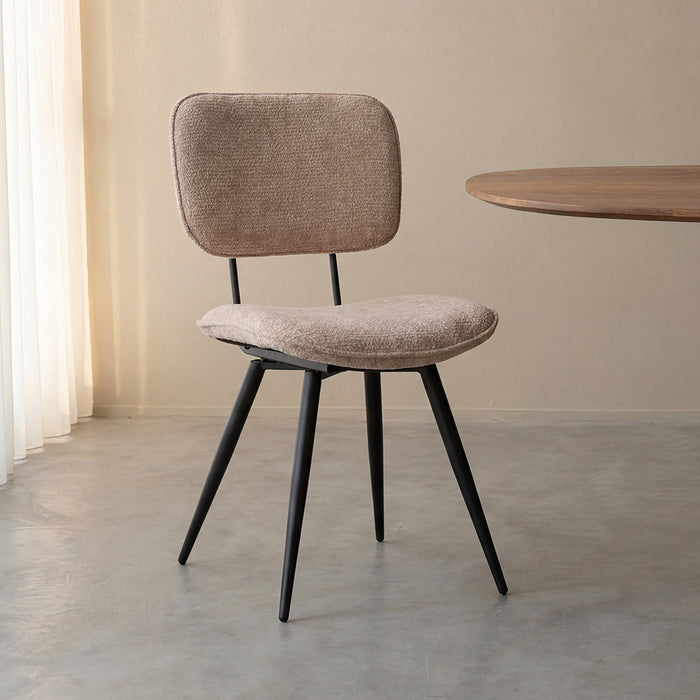 LABEL51 Dining Chair Liva Clay Elite Black Metal Frame 49x60x87 cm