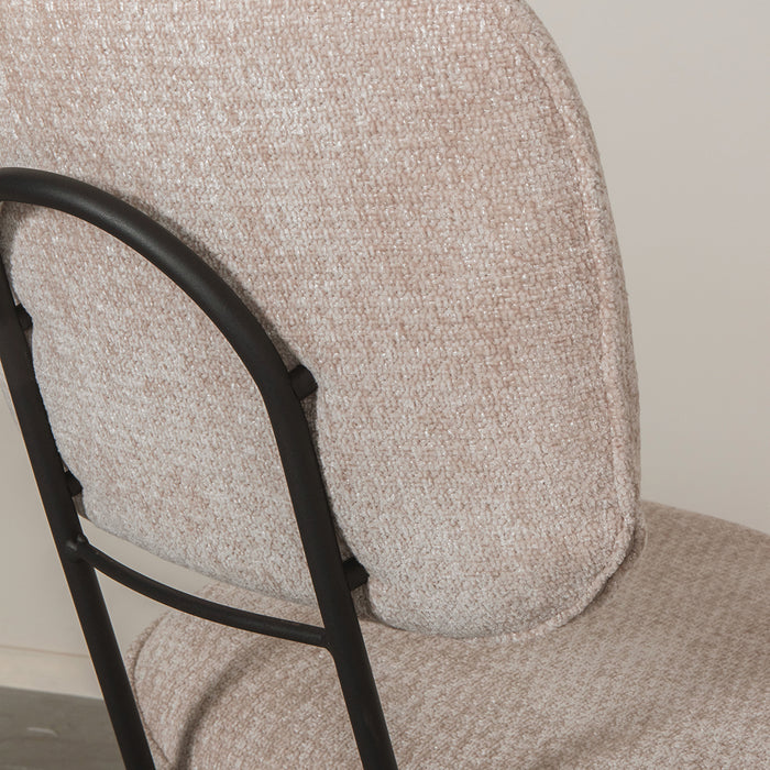 LABEL51 Dining Chair Liva Clay Elite Black Metal Frame 49x60x87 cm